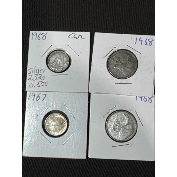 1960's Canadian Quarters and Dimes