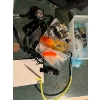Image 3 : Complete scuba set with regulators, wetsuits, boots, weights, compass, and a light hawk VCD all in g