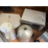 Image 4 :  ice maker, teapot, vintage coffee, pot, toaster, oven, coffee maker, and a George Foreman grill all