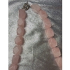 Image 9 : Stunning Handmade Rose Quartz and Mother of Pearl Floral Necklace with Matching Earrings