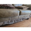 Image 4 : Leather Loveseat w/ Carved Shell Motif 71 W, 40 D, 41 T 