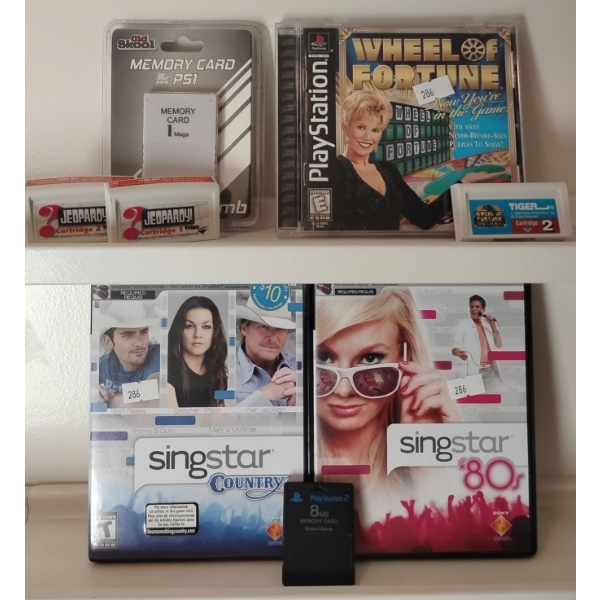 Gamer Goodies - New Unopened PS1 & PS11 Games w/ Aceessories Karaoke Wheel of Fortune & More