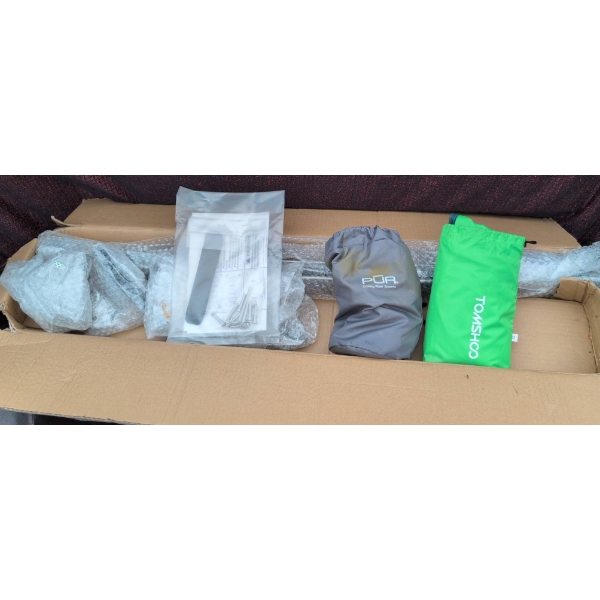 Car Cross Bar, TOMSHOO Green Tarp, PUR Drinking Water Filter With Attachments Included