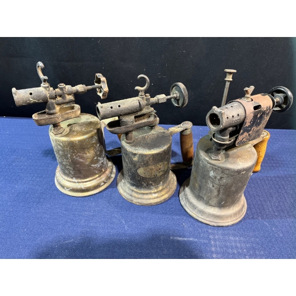 3 Medium Antique Plumbing Torches 