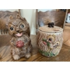 Image 1 : vintage squirrel and Bambi shaped cookie jars from the 1950s