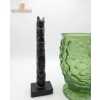 Image 2 : Carved Figurines and Textured Green Glass Vase