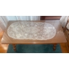 Image 1 : Solid Wood Coffee Table w/Drawer & Protective Glass Table Top By Vilas  38"x 22" x 21"tall