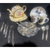 Image 1 : Vintage Stamped Sterling Fork & Bread Knife 73.42 g w/ Assorted Table Essentials