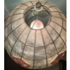 Image 5 : Tiffany Style Floor Lamp w/ Brass & Marble Pedestal Table 