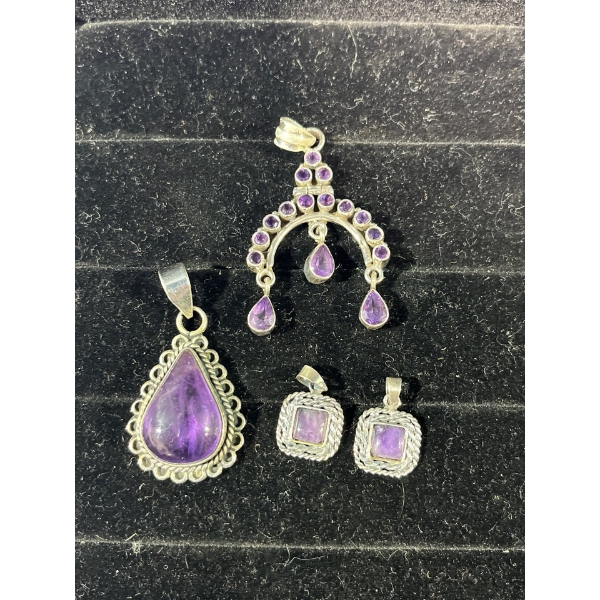 Collection of Purple Stone Pendants