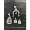 Image 1 : Collection of Purple Stone Pendants