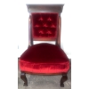 Image 1 : Victorian Upholstered Parlor Chair - Empire Style Mahogany w/ Plush Red Velvet 22x24x38 (2)