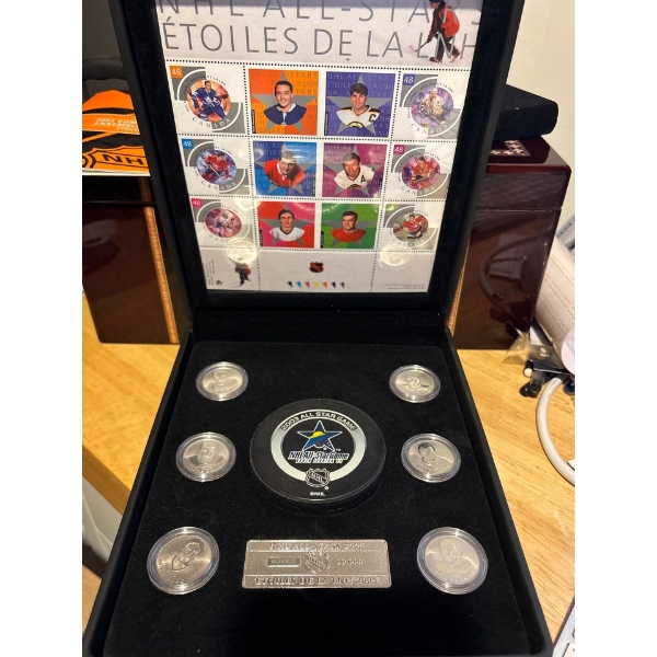 2003 Canadian NHL All-Stars Commemorative Medallions, Stamps, Puck Set (Limited Edition)