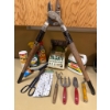Image 1 : Garden Tool and Lawn Care Lot Featuring Scotts Turf Builder and Yard Essentials