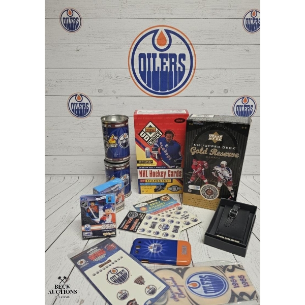 Collection Of Various Edmonton Oilers-Themed Hockey Card Products And Memorabilia