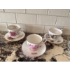 Image 4 : 8 Pc China Teacup & Saucers - Aderley, Aynsley, Springfield, Victoria, Melba, Consort