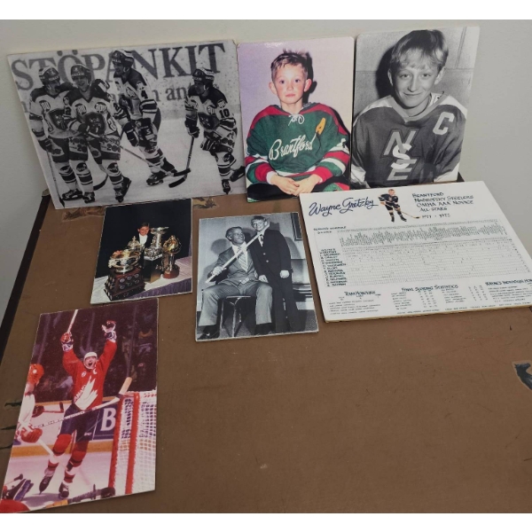 Hockey Memorabilia Featuring Wayne Gretzky Early Career Images and Stats