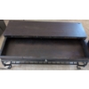 Image 2 : Wood & Metal Coffee Table w/ Storage (26D, 48L, 19T) w/ Wicker Shelf (Contents Incl. Some Damage)