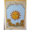 Image 2 : Framed Textile Artwork Depicting The Sun Tarot Design, 24 x 32 Inches