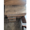 Image 2 : Oak Sideboard with Green Glass Drawer Pulls and Scalloped Backsplash