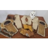 Image 3 : Vintage Collection of Hockey Equipment Including Mask, Pads, Skates, and Gloves