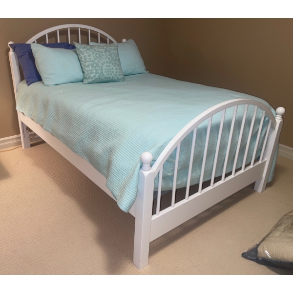Queen Bed Bundle - Frame Headboard Mattress & Linens