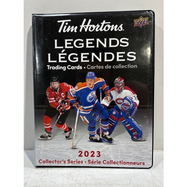 Binder of Upper Deck/Tim Hortons 2023 Collector Hockey Cards