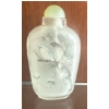Image 2 : Chinese Reverse Painted Antique Glass Snuff Bottle - Stone Stopper - 2.5tall