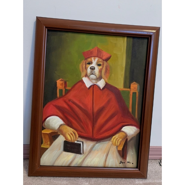 Don K. Canine Scholar Oil on Canvas 15x18