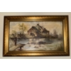 Image 1 : Vintage Oil on Canvas Landscape Art 16x9 