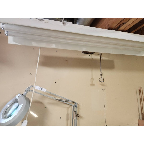 48 Ceiling Fluorescent Light Fixture and Magnifying Work Bench Lamp