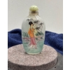 Image 2 : Hand Painted Glass Snuff Bottle with Spoon 2.5H