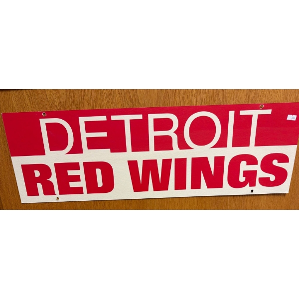 Detroit Red Wings Red and White Sign