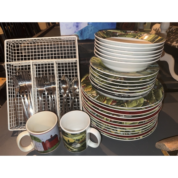 David Carter Brown Dinnerware and Flatware Set