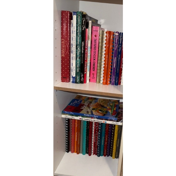 Cook Book Collection - Recipes Tricks Tips & More w/ Shelf 12x12x32