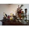 Image 2 : collection of antique oil lanterns, glasses, small pieces of wire art, and a ceramic eagle and two b