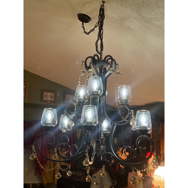 Large Black Crystal Chandelier 40W x 40T