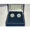 Image 1 : 2.3ct TW GRA Certified Round Brilliant Cut Moissanite with 40 CZ set in Sterling Silver Earrings