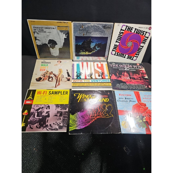 9 Assorted Vintage Vinyl Records