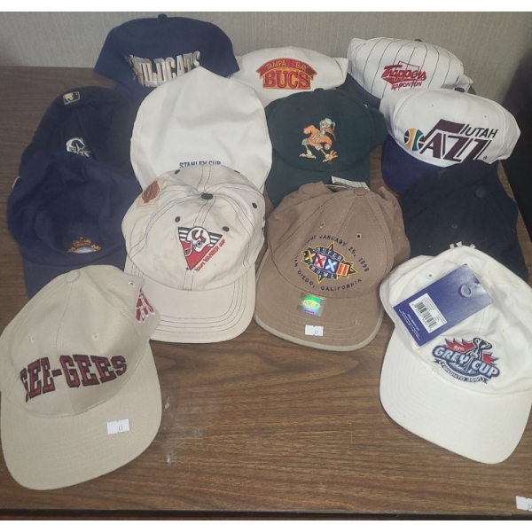 Collection of Baseball Hats Including: Tampa Bay Bucs, Utah Jazz and More! 