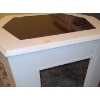 Image 2 : Painted Hexagon Side Table w/ Glass Top 26 W, 22 D, 19 T 