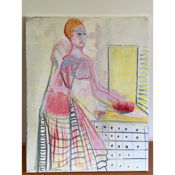 Lauri Ansell At Dresser Canvas Board  12 x 24