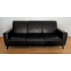 Image 1 : Vintage Genuine Leather 3 Seat Sofa w/ Chrome Legs 