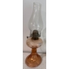 Image 3 : Antique Amber Glass White Star Oil Lamp