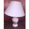 Image 2 : Rolling Metal and Wood Bar Cart with Ceramic Floral Table Lamp