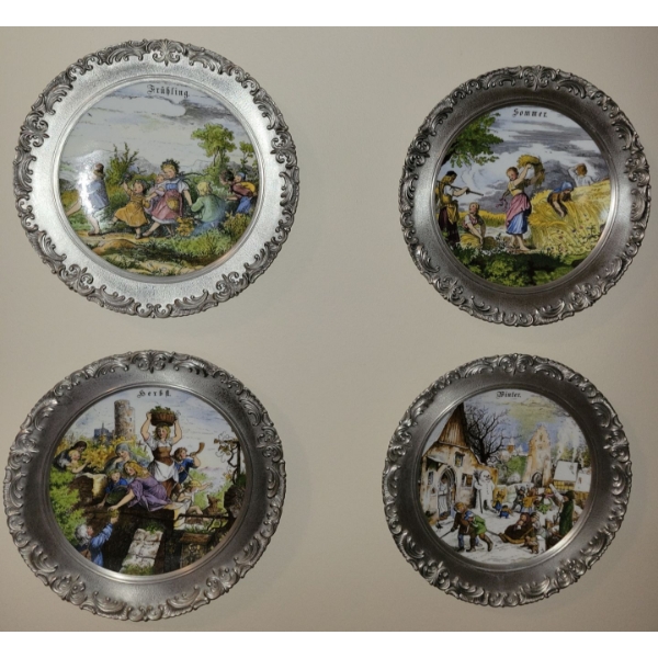 Vintage Pewter Wall Plate Collection 9T