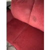 Image 4 : Velvet Red 3 Seater Couch, Well Loved - 86W, 40D, 34T 
