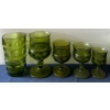 Image 9 : Vintage Indiana Avocado Green Kings Crown Pressed Glass Collection - Thumbprint