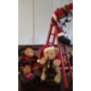 Image 1 : Wooden Snowman on Ladder 29 T, 15 L, 7 W When Opened and Bear/ Moose on Rocking Chairs