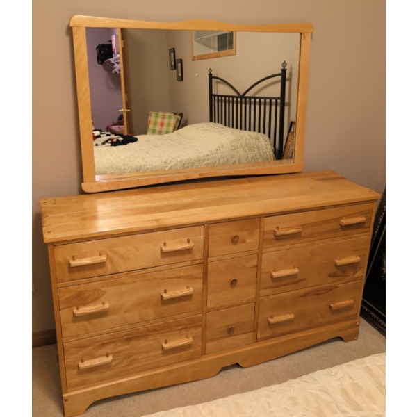 White Cedar Dressing Table w/ Mirror 63x18x69